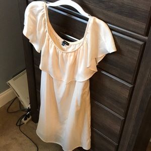 Off the shoulder cream/Champagne dress